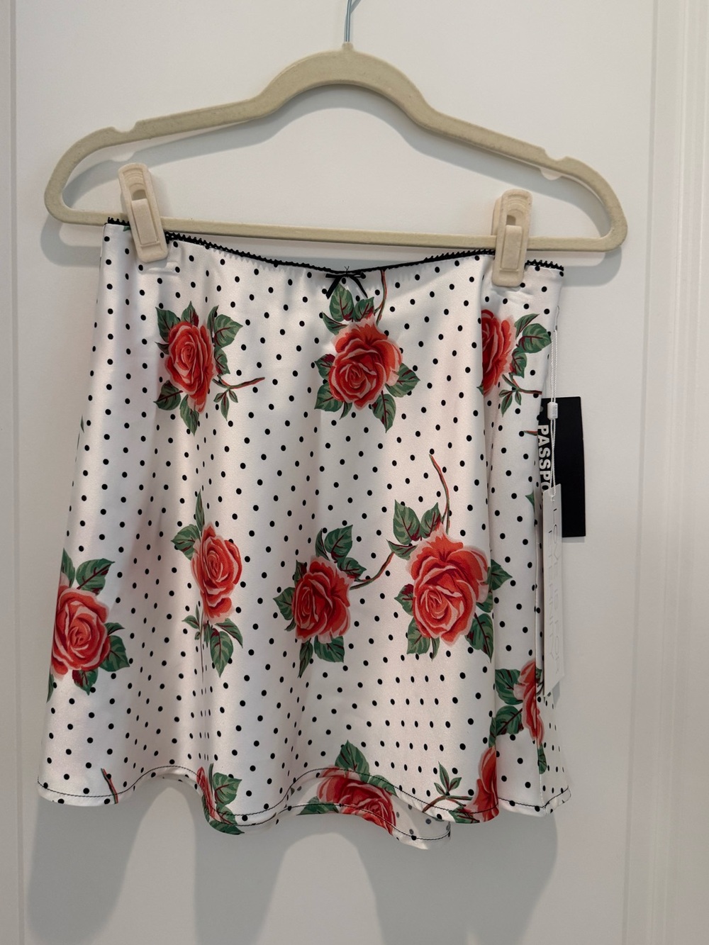 White Rose Print A-Line Skirt NWT